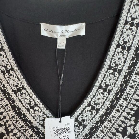 Chelsea & Theodore NWT 2X Sleeveless Boho Embroidered Blouse Fairy Grunge - Picture 4 of 8